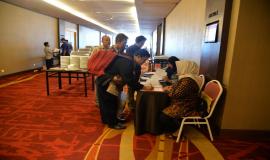 Registrasi para peserta Rapat Koordinasi Ditjen SDPPI  Hotel Grand Tjokro Bandung Jawa Barat