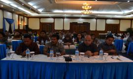 Peserta Workshop dari Unit Pelaksana Teknis Bidang Monitor Spektrum Frekuensi Radio sedang menyimak materi Workshop