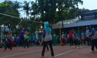 Babak penyisihan Bola Voli Putri antara Tim Ditjen SDPPI melawan Tim Setjen