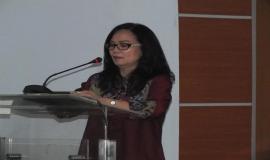 Sambutan pembukaan acara oleh Kasubdit Pelayanan Spektrum Dinas Tetap dan Bergerak Darat, Jenny Lumingkewas