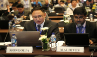 Delegasi mongolia dan maldives saat mengikuti sidang The 2nd Meeting of the APT Conference Preparatory Group for World Radiocommunication Conference 2019 (APG19-2). (17/7)