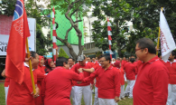 Kontingen SDPPI menyerukan Yel-yel disaksikan Menteri Kominfo Rudiantara