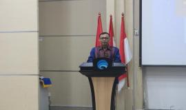 Manajer Utama Divisi Pelayanan dan Pemasaran PT. Taspen, Tawan, menyampaikan berbagai informasi layanan bagi pensiunan PNS.