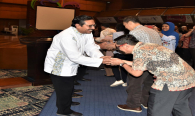 Dirjen SDPPI (Ismail) Bersama Kabag Umun dan Kepegawaian (Hasym Fiater) halal bihalal di Balairung Soesilo Soedarman, Gedung Sapta Pesona (22/6) 2018