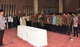 Menteri Komunikasi dan Informatika (Rudiantara) memberikan arahan kepada Pejabat Eselon II,III dan IV  Kemkominfo 20/8 2018