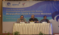 Selain Freddy H Tulung, turut menjadi narasumber Kasubdit Penataan Alokasi Spektrum Dinas Tetap dan Bergerak Darat Direktorat Penataan Sumber Daya Aryo Pamoragung, dan Bambang Supriadi dari Balai Monitor Kelas II Kota Batam.