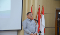 Menkominfo Rudiantara memberikan sambutan pada acara Pelepasan Purnabakti Kominfo. (28/6)
