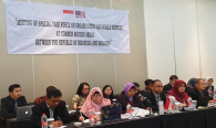 Delegasi dari Indonesia yang mengikuti kegiatan 7th Meeting of Special Task Force on Broadcasting and Mobile Services at Common Border Areas between The Republic of Indonesia and Malaysia (STF-7) di Bandung (16/7).