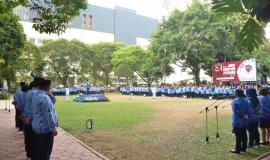 Suasana pada Upacara Peringatan Hari Sumpah Pemuda ke-91 di Lapangan Anantakupa Kemkominfo (28/10).