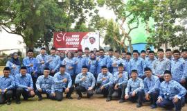 Menkominfo Johnny G Plate berfoto bersama dengan pejabat eselon I dan eselon II dilingkungan Kementerian Komunikasi dan Informatika (28/10).
