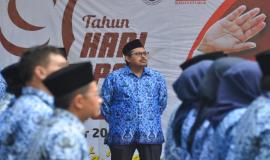 Dirjen SDPPI Ismail saat hadir pada Upacara Peringatan Hari Sumpah Pemudah ke-91 (28/10).