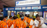 Peserta kegiatan memenuhi booth Ditjen SDPPI pada kegiatan KOMEXPO 2019 di Jakarta (26/8).