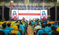 Sesi Talkshow pada acara Kominfo Connect 2020, di Ecovention Hall Ecopark, Ancol, Jakarta, Kamis (30/01).