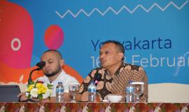 Kabag Keuangan Supriyanto yang ditemani oleh Kabag Perencanaan, Program dan Pelaporan Aryo Pamoragung menutup kegiatan Akselerasi Penyerapan Anggaran pada Unit Pelaksana Teknis (UPT) Ditjen SDPPI yang bertempat di Hotel Alana Yogyakarta (17/2).