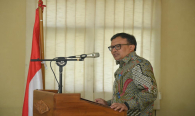 Plt Direktur Pengendalian SDPPI Dwi Handoko memberikan sambutan pada kegiatan Upacara Penutupan Diklat Manajemen Penyidik Pegawai Negeri Sipil (PPNS) Ditjen SDPPI (03/03/2020)