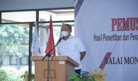 Kasi Korwas PPNS Ditreskrimsus Kompol Mujiyono menyampaikan amanat pada kegiatan Pemusnahan Barang Bukti Hasil Penertiban, Selasa (31/08/2021).