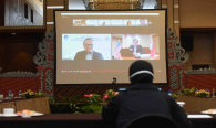 Perwakilan Delegasi Malaysia memberikan sambutan secara virtual pada The 18th Meeting of The Joint Comittee on Communications Between The Republic of Indonesia and Malaysia, Selasa (28/09/2021).
