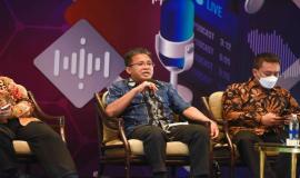 Direktur Pengendalian SDPPI Sabirin Mochtar turut hadir pada kegiatan Peningkatan Pemahaman Implementasi UU Cipta Kerja di Bidang Spektrum Frekuensi Radio dan Standardisasi Perangkat Telekomunikasi sekaligus menjadi narasumber pada sesi pertama, (29/10).