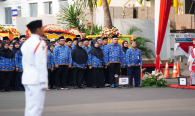 Pegawai Ditjen SDPPI saat mengikuti Upacara HUT RI.
