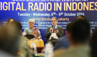 Narasumber pada sesi II di hari pertama saat kegiatan Workshop dan Sosialisasi Radio Digital.