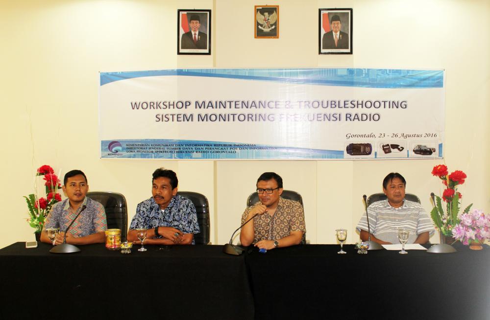 Direktorat Pengendalian SDPPI menyelenggarakan Workshop Pemeliharaan Stasiun Monitor Frekuensi Radio (SMFR) di Gorontalo (23/8) . Penyelenggaran Kegiatan tersebut  merupakan yang keempat dalam tahun ini setelah tiga sebelumnya di Balmon Batam, Yogyakarta, dan Medan