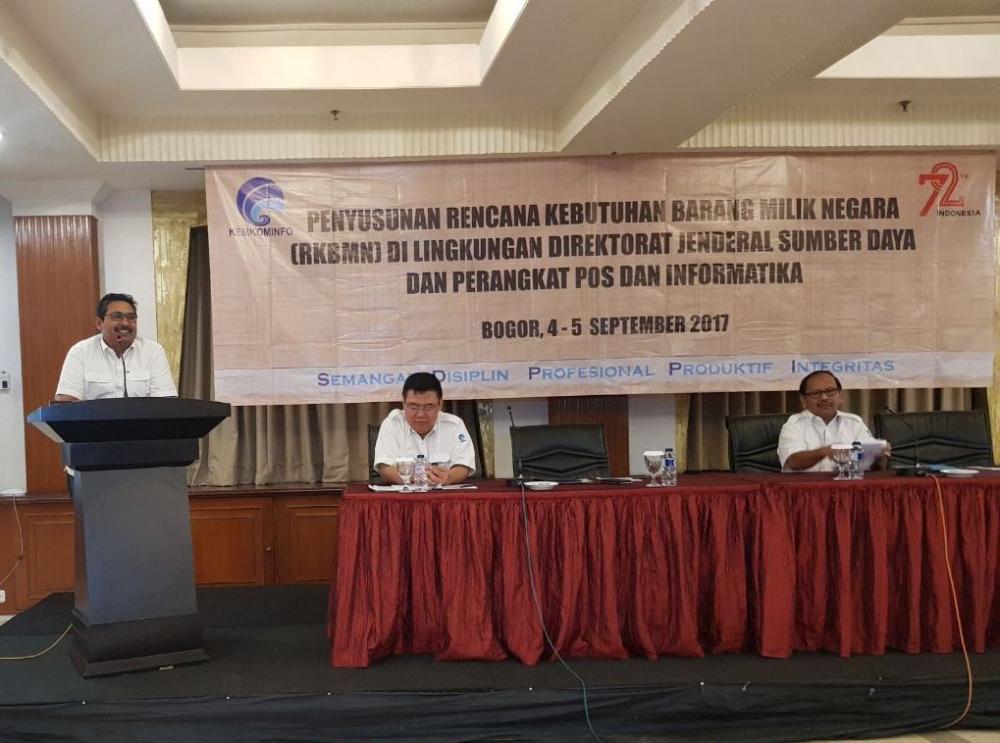 Dirjen SDPPI Ismail memberi sambutan pada Penyusunan RKBMN 