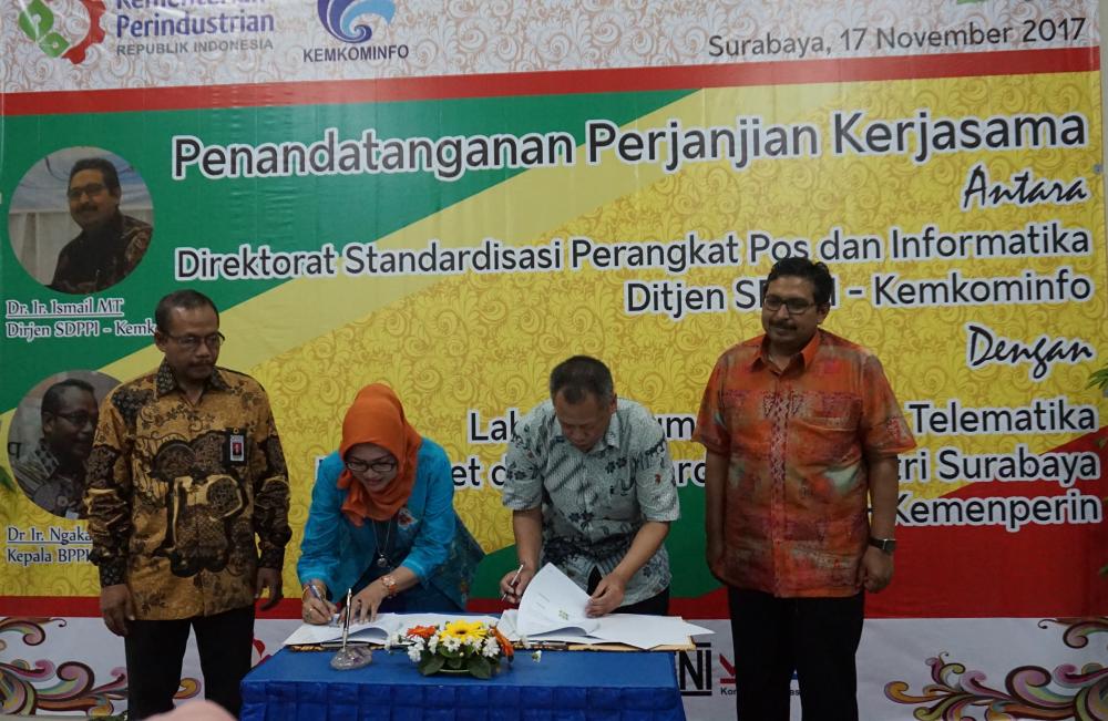 Direktorat Jenderal Sumber Daya dan Perangkat Pos dan Informatika (Ditjen SDPPI) Kemkominfo bersama Balai Riset dan Standardisasi (Baristand) Industri Surabaya sepakat bekerjasama dalalm bidang pengujian Electromagnetic Compatibility (EMC) untuk keperluan sertifikasi perangkat telekomunikasi yang beredar dan atau yang dibuat di Indonesia.