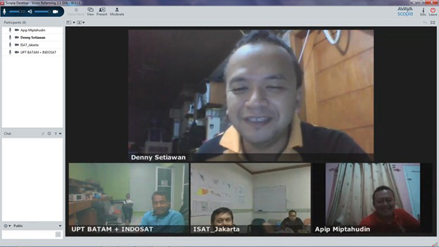 Video Conference yang dilakukan pukul 23.00-03.00 waktu setempat dengan UPT Monitor SFR dan Operator Telekomunikasi
