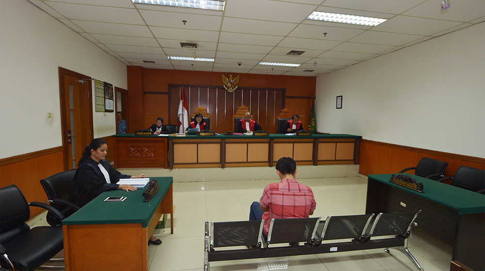 Sidang kedua kasus perdagangan jammer ilegal di Pengadilan Negeri Jakarta Barat, Senin (14/5/2018)