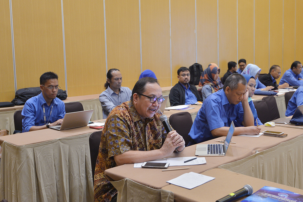 Tenaga Ahli Menteri Kominfo Freddy H Tulung dalam FGD mengenai frekuensi radio dan perangkat telekomunikasi yang diselenggaran Ditjen SDPPI di Bintaro, Tangerang, Banten, Rabu (23/5/2018).