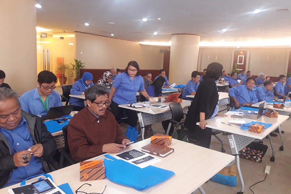 Aktivitas peserta dalam Workshop of Awareness Interpretation ISO 9001:2015 Direktorat Pengendalian Ditjen SDPPI di Aula Gedung Menara Merdeka, Jakarta, 4 dan 5 Juli 2018.