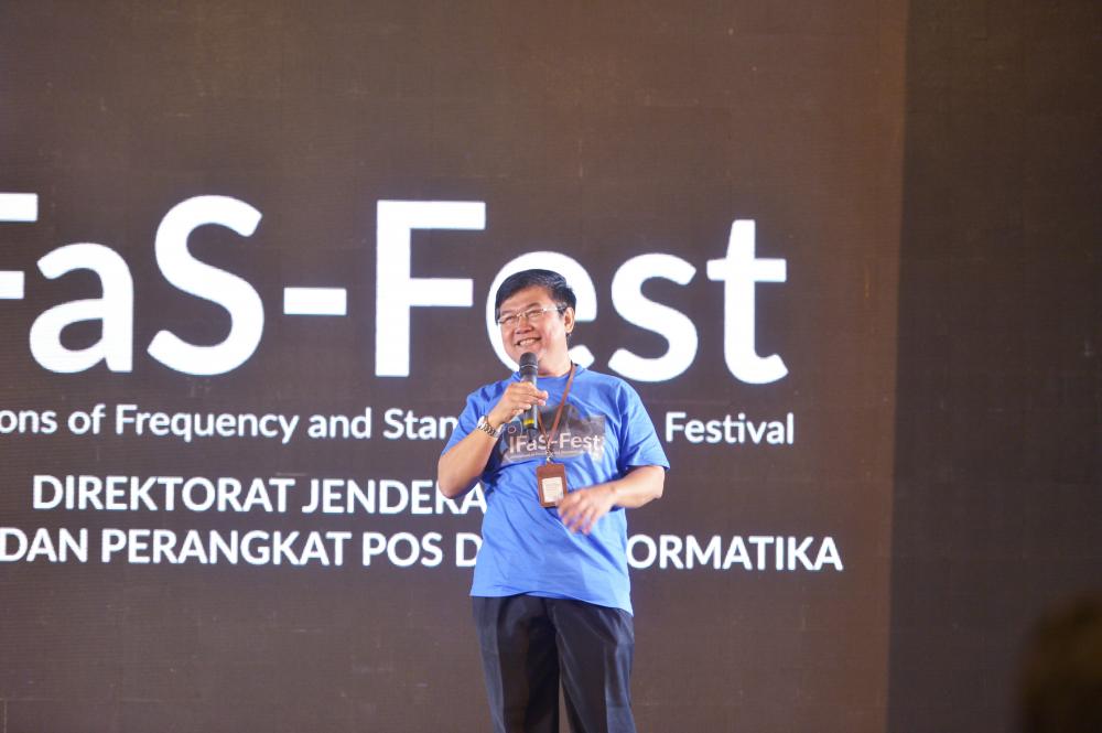 Ilustrasi: Sekditjen SDPPI, Sadjan saat  memberikan sambutan pada IFaS-Fest, Bogor (26/7)