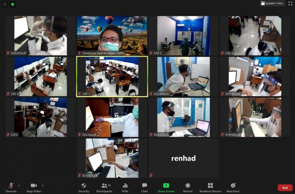 Sistem daring ujian REOR kali ini menghubungkan antara tim penguji di Wisma Pusat Pengembangan Sumber Daya Manusia (PPSDM), Cisarua-Bogor, dan 25 peserta  di Lemdik Bharuna Bhakti Utama Surabaya.  Kontak dilakukan melalui video conference yang dibantu oleh pegawai Balai Monitor Kelas I Surabaya.
