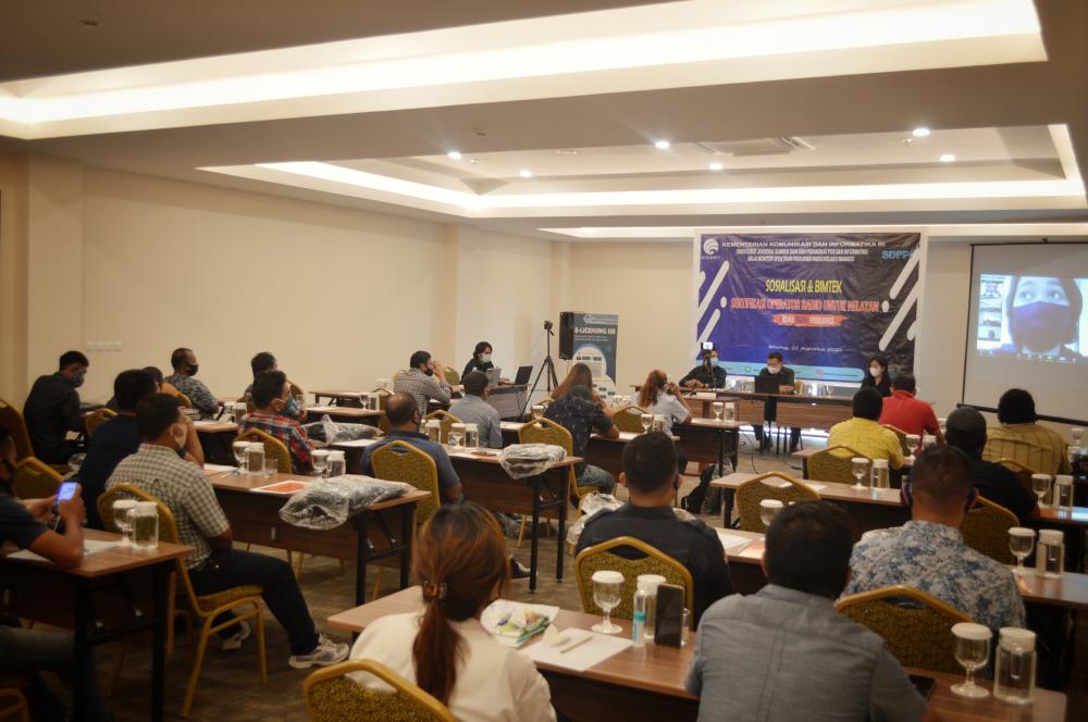 Balai Monitor Spektrum Frekuensi Radio (SFR) Kelas II Manado menyelenggarakan Sosialisasi dan Bimbingan Teknis Sertifikasi Operator Radio (SOR) untuk Nelayan dan Anak Buah Kapal (ABK) . Kamis, 25/08