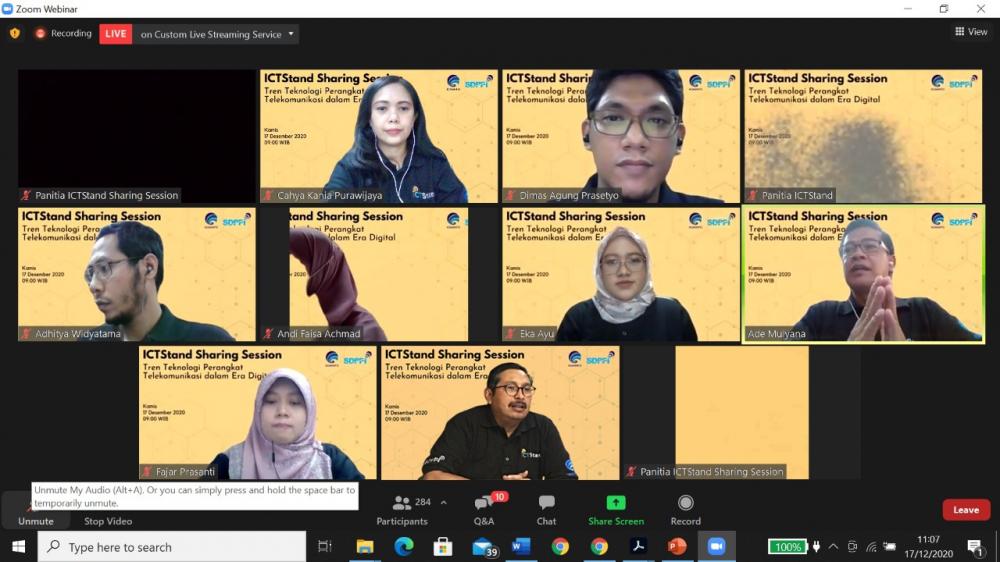 Para milenial dari Direktorat Standardisasi Perangkat Pos dan Telekomunikasi berkiprah dalam ICTStand Sharing Session dengan menjadi narasumber dalam acara yang mengangkat tema Tren Teknologi Perangkat Telekomunikasi dalam Era Digital, Kamis (17/12/2020).