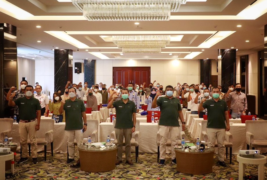 Peserta sosialisasi Penggunaan Spektrum Frekuensi Radio yang dilakukan Balai Monitor Spektrum Frekuensi Radio Kelas II Batam, Rabu (7/4/2021).