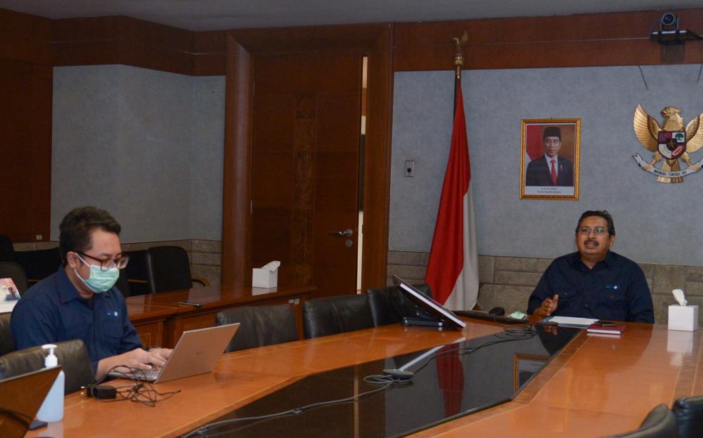 Dirjen SDPPI Ismail menjadi pembicara pada  seminar daring CNBC Indonesia bertajuk  Telco Forum 2021: 5G Masa Depan Komunikasi RI, Rabu (28/4/2021)