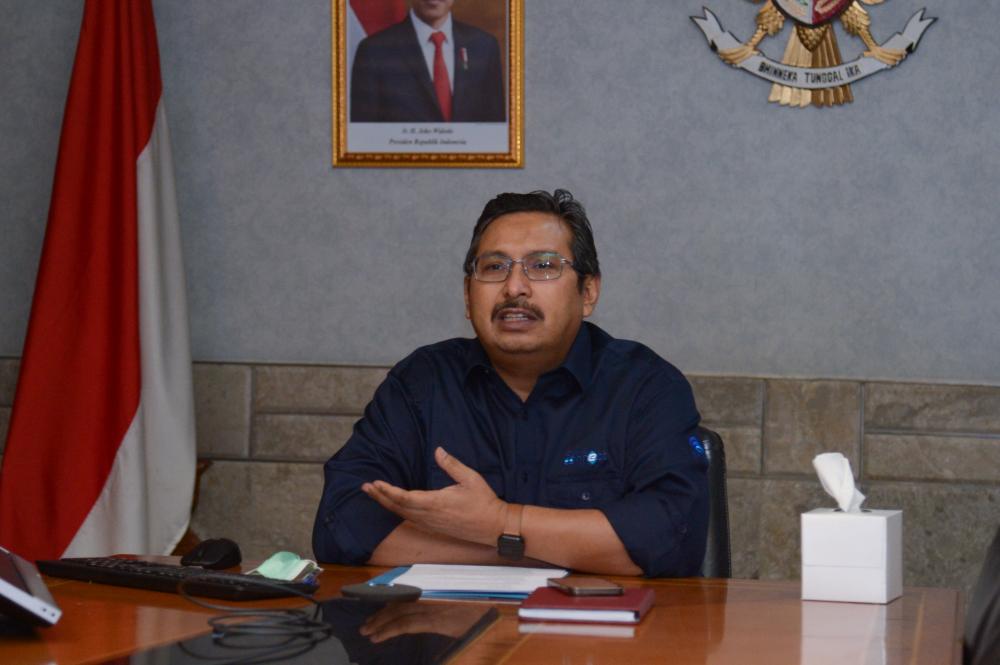 Dirjen SDPPI Ismail menjadi pembicara pada  seminar daring CNBC Indonesia bertajuk  Telco Forum 2021: 5G Masa Depan Komunikasi RI, Rabu (28/4/2021)