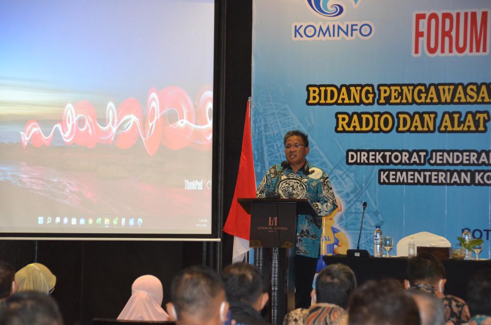 Direktur Pengendalian Sumber Daya dan Perangkat Pos dan Informatika (SDPPI) Sabirin Mochtar, Jumat (27/5/2022)  di Hotel Astoria, Mataram, Nusa Tenggara Barat membuka kegiatan Forum Peningkatan Kinerja PPNS.