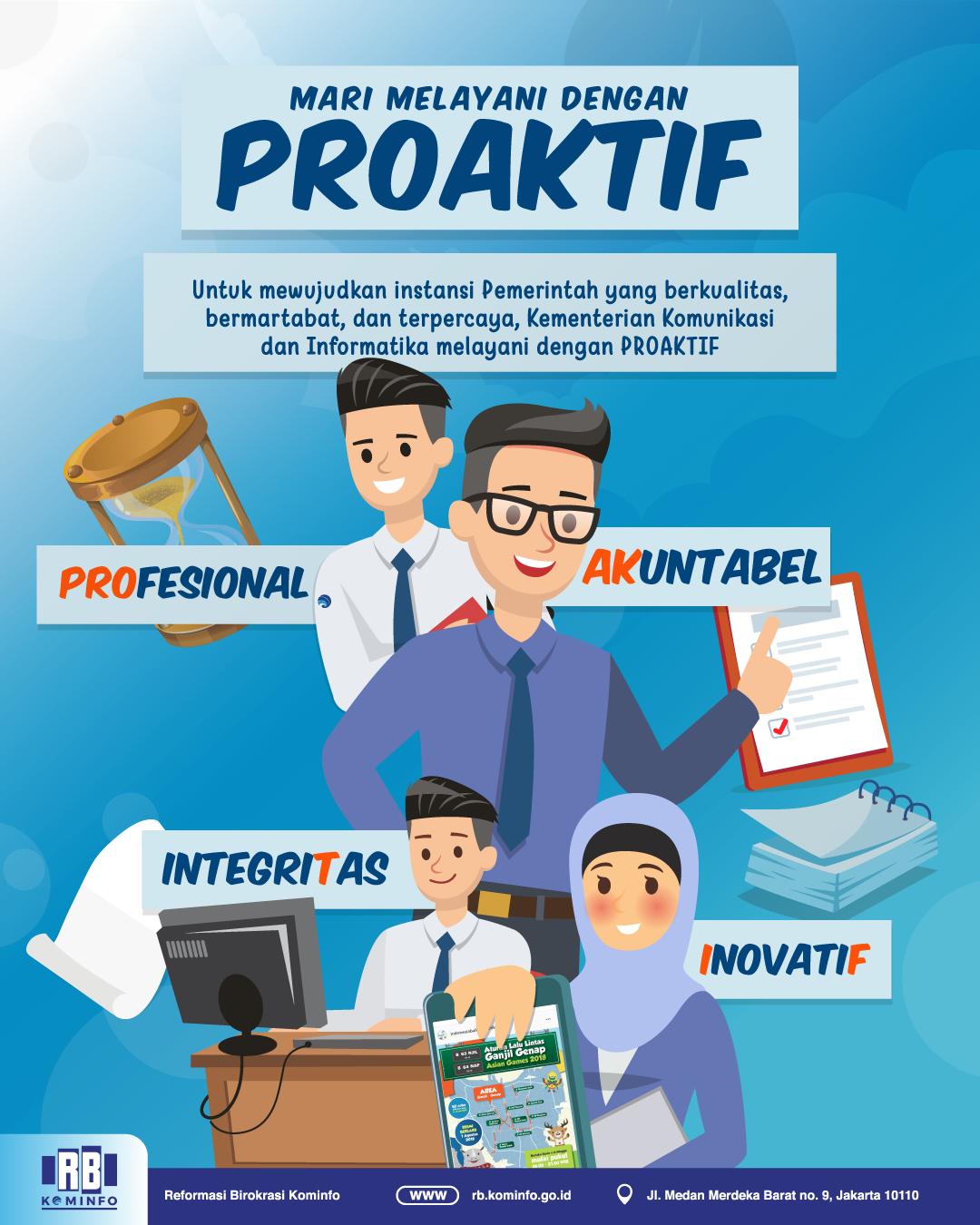 Nilai-Nilai Kementerian Kominfo PROAKTIF Infografis Ditjen SDPPI
