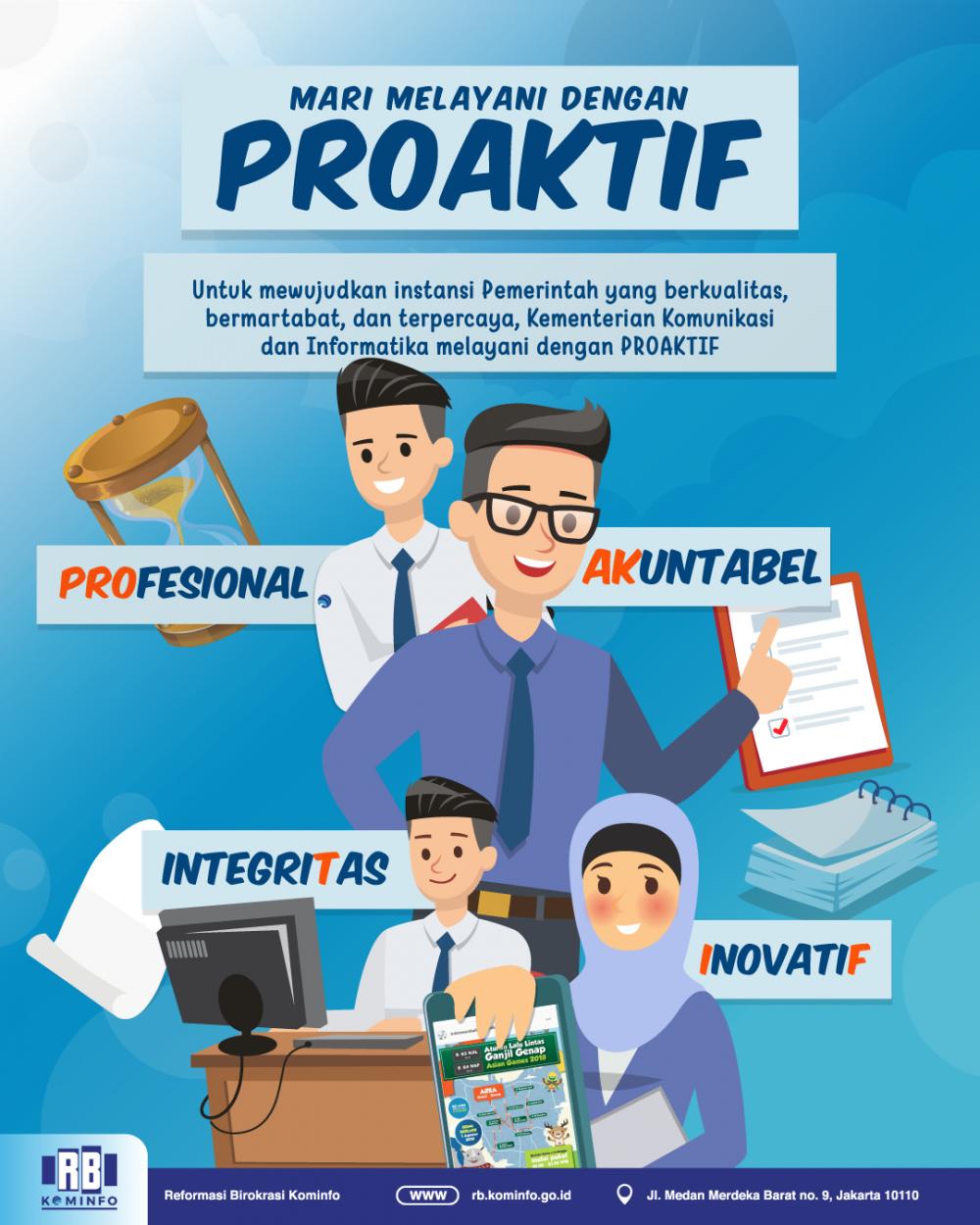 Ilustrasi: Nilai-Nilai Kementerian Kominfo PROAKTIF