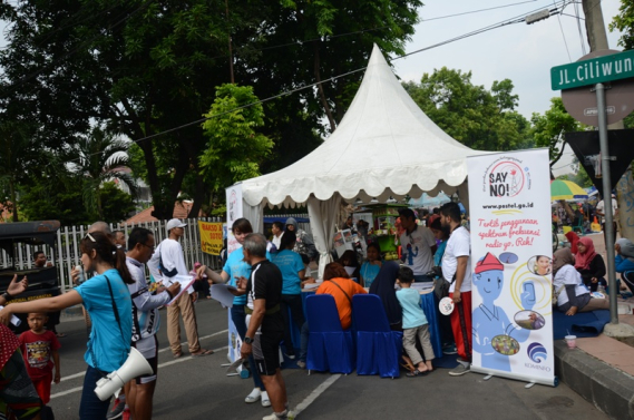 Ilustrasi: Suasana sosialisasi di Car Free Day Surabaya