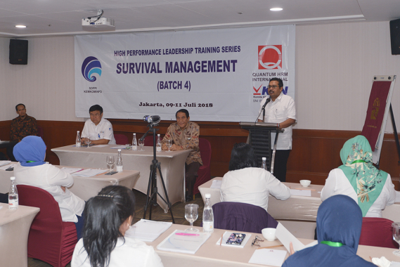 Ilustrasi: Dirjen SDPPI Ismail memberikan sambutan dalam pembukaan pelatihan manajemen survival batch empat Ditjen SDPPI di Jakarta, Senin (9/7/2018). Hadir juga dalam acara ini Sekretaris Ditjen SDPPI Sadjan dan perwakilan PT Quantum HRM Internasional.