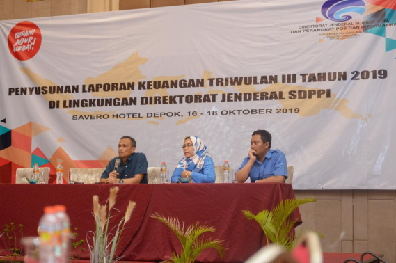 Ilustrasi: Kabag Keuangan Ditjen SDPPI, Supriyanto, didampingi Kasubag Verifikasi Sri Winari mewakili Sesditjen SDPPI membuka kegiatan Penyusunan Laporan Keuangan Semester III yang dihadiri seluruh satker di lingkungan Ditjen SDPPI bertempat di Bogor, Rabu (16/10/2019).