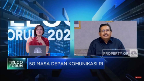 Ilustrasi: Dirjen SDPPI Ismail (kanan) menjadi pembicara pada  seminar daring CNBC Indonesia bertajuk  Telco Forum 2021: 5G Masa Depan Komunikasi RI, Rabu (28/4/2021)