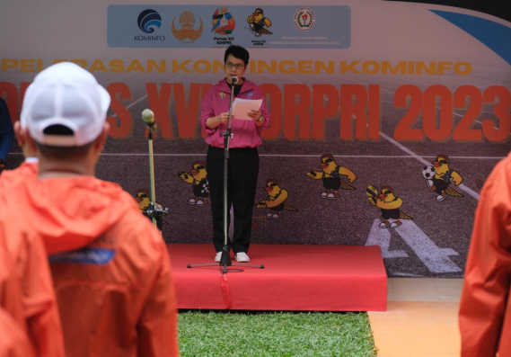 Ilustrasi: Sekretaris Jenderal Kementerian Komunikasi dan Informatika (Sekjen Kominfo) Mirra Tayiba lepas 172 peserta pada Pekan Olah Raga Nasional KORPRI