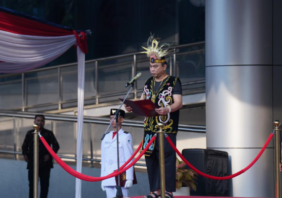 Ilustrasi: Menteri Kominfo Budi Arie Setiadi selaku Inspektur Upacara dalam Peringatan HUT RI ke-78 bertempat di halaman Gedung Kementerian Kominfo, Jakarta (17/08/2023).