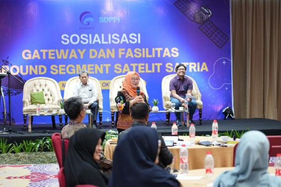 Ilustrasi: Ketua Tim Kerja Monitoring dan Evaluasi Spektrum Frekuensi Radio dan Alat Perangkat Telekomunikasi Direktorat Pengendalian SDPPI Andi Faisa Achmad mewakili Direktur Pengendalian SDPPI  membuka acara Sosialiasi Gateway dan Fasilitas Ground Segment Satelit Satria, Kamis (5/10/23).